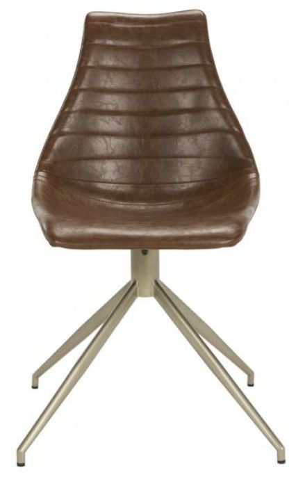 Safavieh Lynette 2-Piece Brass/Light Brown Dining Side Chair Set-2