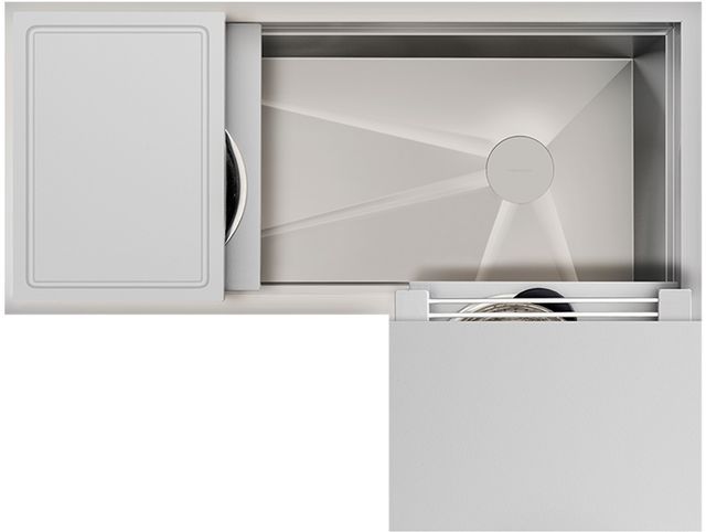 The Galley® Exclusive Gray Resin Ideal Corner Workstation 4X3C with Five Tool Culinary Kit-0