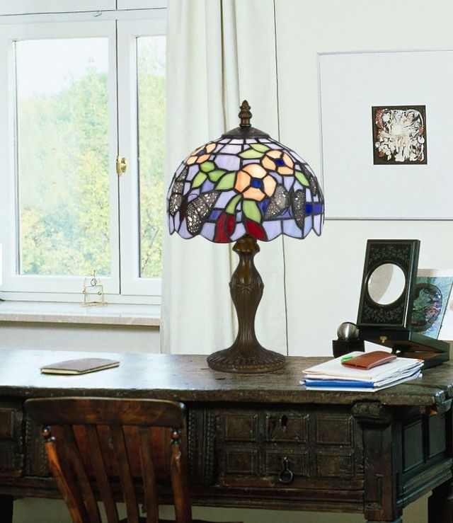 Cal® Lighting & Accessories Tiffany Antique Brass Accent Lamp-1
