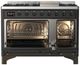 Ilve® Majestic III 48" Graphite Matte Pro Style Dual Fuel Liquid Propane Range with Solid Door and Burnished Trim-1