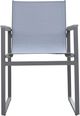 Armen Living Bistro 2-Piece Gray/White Aluminum/Textilene Outdoor Dining Arm Chair Set-4