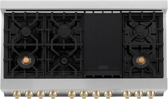 ZLINE Autograph Edition 48" Stainless Steel Pro Style Dual Fuel Range with White Matte Door-2