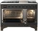 Ilve® Majestic III 48" Graphite Matte Pro Style Dual Fuel Natural Gas Range with Triple Glass Door and Burnished Trim-1