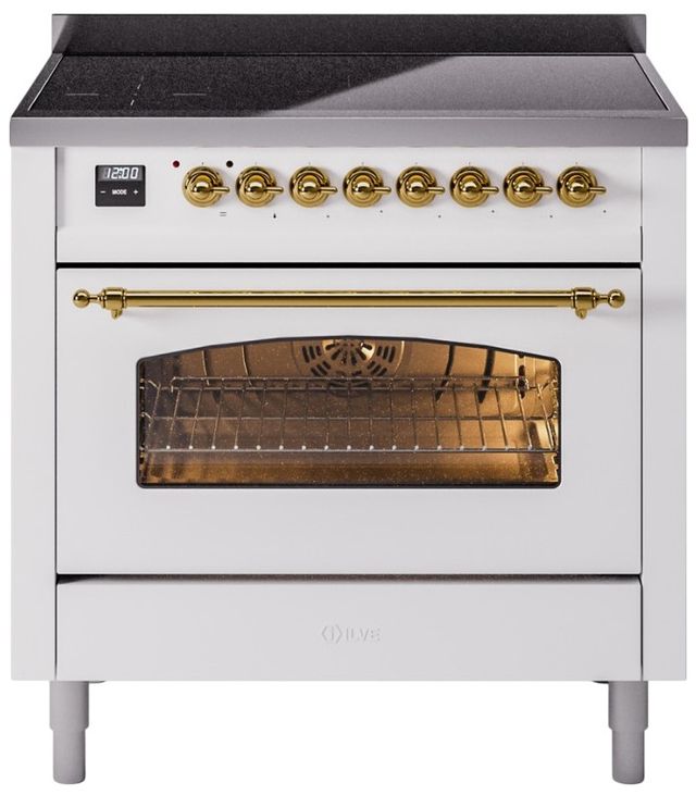 Ilve® Nostalgie II Series 36" White Pro Style Induction Range-2