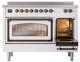 Ilve® Nostalgie II Noblesse 48'' White Pro Style Induction Range with Burnished Trim-4
