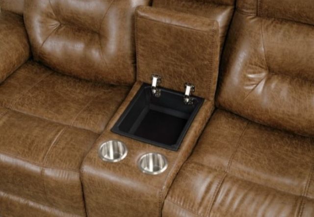 Furniture of America® Ezekius Brown Manual Reclining Loveseat-2