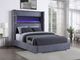 Coaster® Tisdall Gray California King Upholstered Fireplace Panel Bed-4