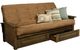 Kodiak Furniture Washington Suede Peat/Rustic Walnut Queen Storage Futon with Mattress-0