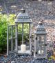 A & B Home 2-Piece Gray Urban Scape Traditional Lantern Set-4
