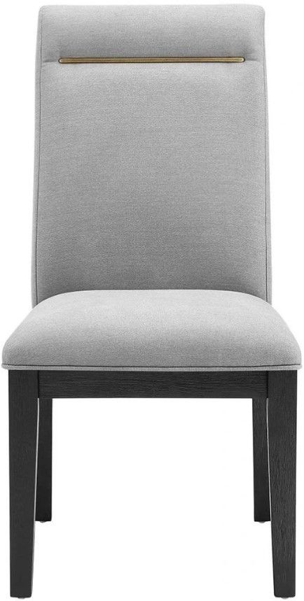 Steve Silver Co. Yves Gray/Rubbed Charcoal Upholstered Dining Side Chair-3