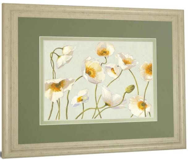 Classy Art White Bright Poppies by Novak Wall Art-1