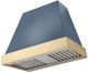 AGA Euclid 36" Stone Blue Wall Mounted Range Hood with Polished Brass Trim-0
