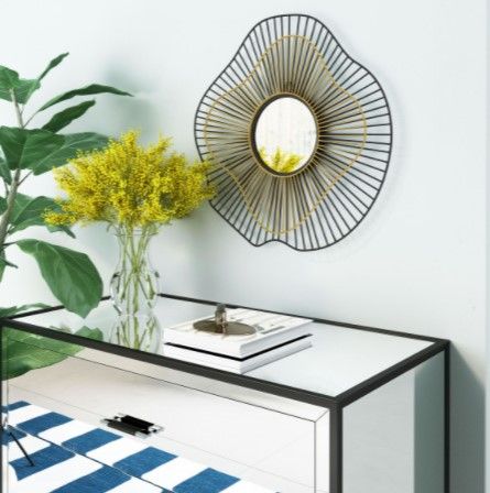 Zuo® Modern Comet Black and Gold Mirror-2