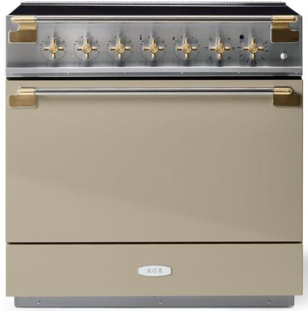AGA™ Elise 36" Stainless Steel Pro Style Induction Range with Fawn Door-0