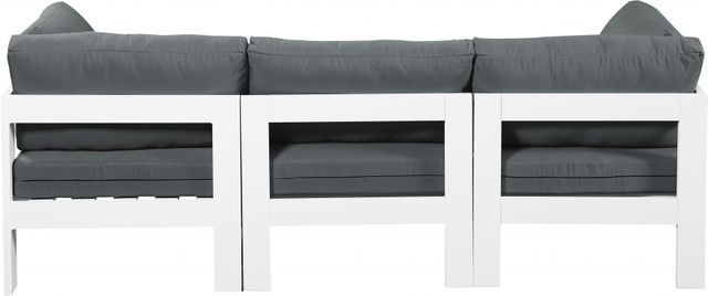 Meridian Furniture Nizuc 3-Piece Gray/White Aluminum/Fabric Outdoor Patio Modular Sofa-3