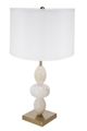 A & B Home Gold/White Three Tiered Round Table Lamp with Drum Shade-2