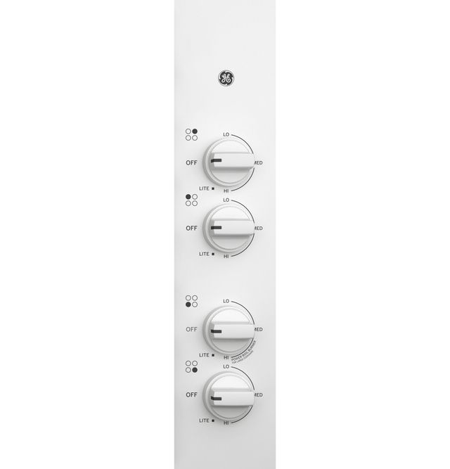 GE® 30" White Built-In Gas Cooktop-1
