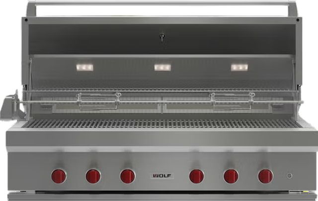 Wolf® 6-Burner Stainless Steel Built-In Natural Gas Grill-1
