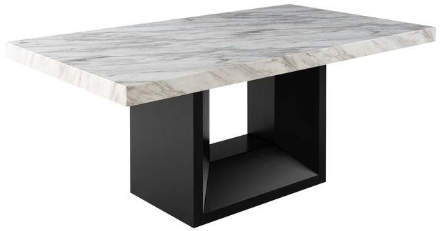 Global Furniture USA D02 White Dining Table with Black Base-0