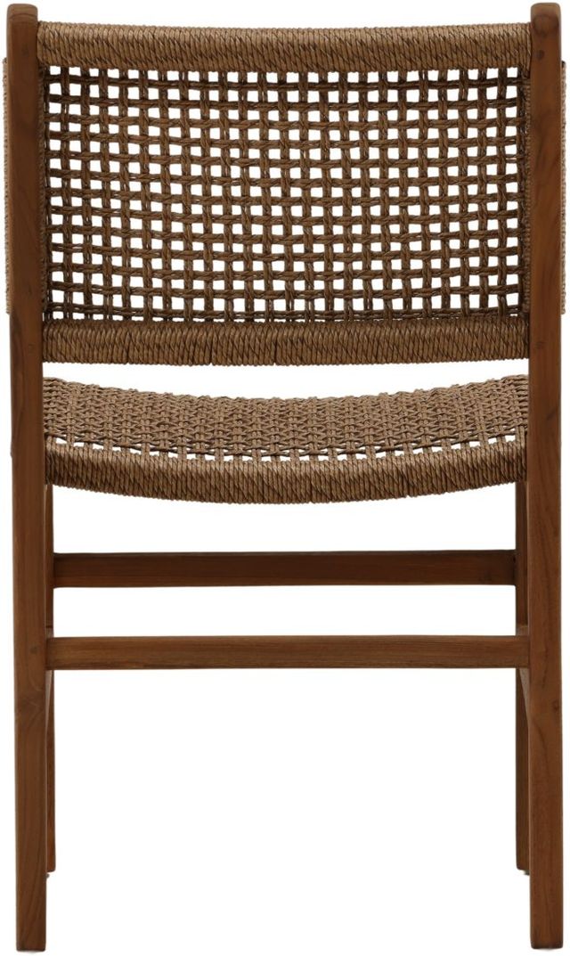 Dovetail Furniture Dallas Light Brown Wood Outdoor Dining Armless Chair-2