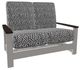 Telescope Casual Leeward Agra Classic/Warm Gray Fabric/Polymer Outdoor MGP Cushion Hidden Motion Loveseat with Chestnut Rustic Polymer Arms-0