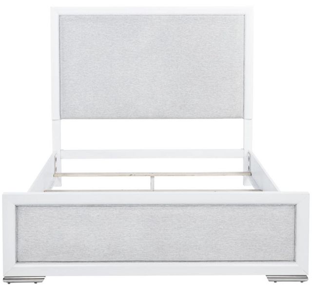 Coaster® Gracemont Gray/White Queen Upholstered Panel Bed-2