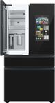 Samsung Bespoke 23 Cu. Ft. Charcoal Glass/Custom Panel Ready French Door Refrigerator with Family Hub™-1