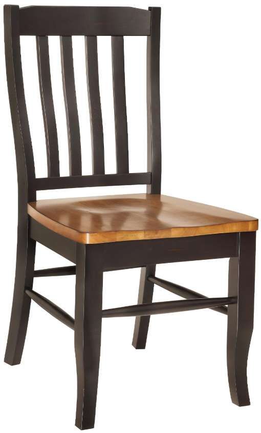 TEI Quinton Black/Pecan Slat Back Side Chair-0