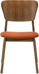 Armen Living Kalia 2-Piece Orange/Walnut Dining Side Chair Set-4