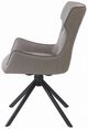ACME Furniture Damita 2-Piece Black/Camel Leather Swivel Side Chair Set-4