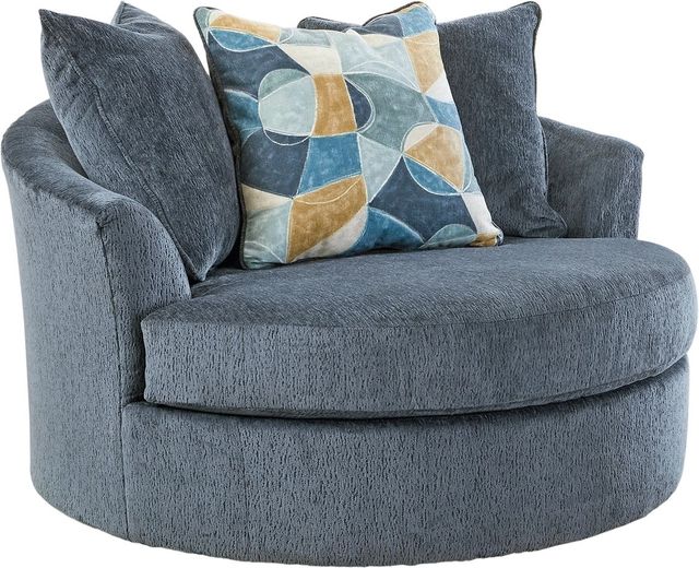 Benchcraft® Maxon Place Navy Oversized Swivel Accent Chair-0