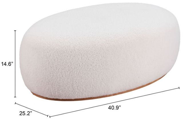 Zuo® Modern Amber Cream Ottoman-3
