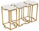Chelsea House Trio 3-Piece White Accent Table with Antique Gold Leaf Base Set-0