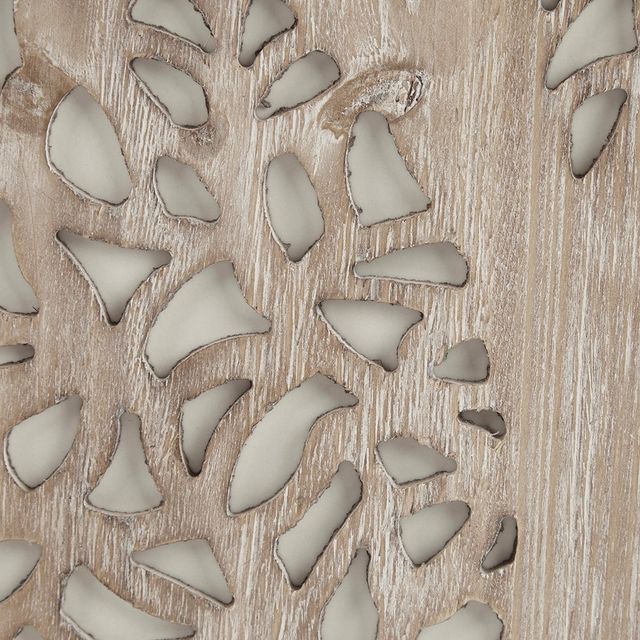 Olliix by Madison Park Laurel Branches Natural Carved Wood Panel Wall Decor-1