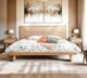 LH Home Gia Light Driftwood Queen Panel Bed-1