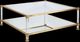 Century® Monarch Gwyneth Glass Top Cocktail Table with Satin Brass Base-0