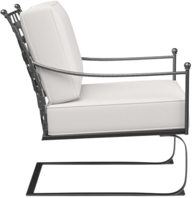 Sunset West Provence Canvas White/Century Pewter Iron Outdoor Club Rocker Chair-1