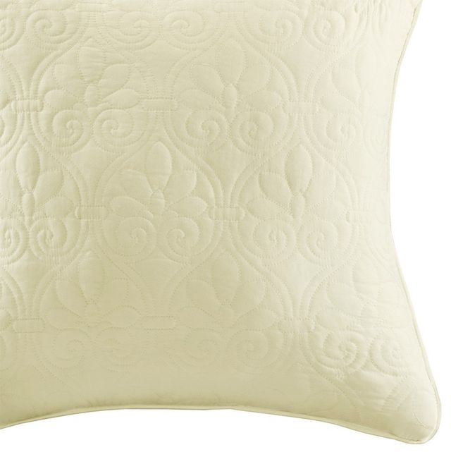 Olliix by Madison Park Quebec 2 Yellow 20"x20" Quilted Square Pillow Pair-1