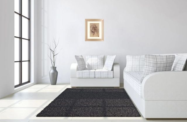 Classy Art Beige Testa Di Donna Di Profilo by Leonardo Da Vinci Wall Art-2