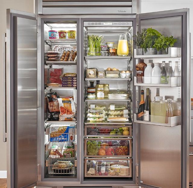 True® 42" 24.4 Cu. Ft. Stainless Steel Built-In Side By Side Refrigerator-1