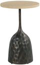 Joybird Jaxine Travertine End Table with Black Base-0