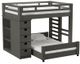 Elements International Cali Kids Grey Twin Over Full Bookcase Loft Bed-0