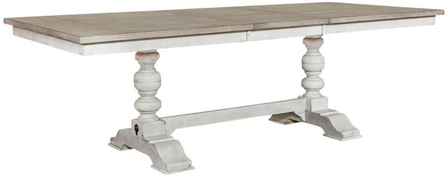 Liberty Furniture Whitney 7-Piece Antique Linen/Weathered Gray Trestle Table Set-2