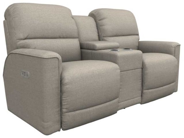 La-Z-Boy® Cade Pebble Chenille Power Reclining Loveseat with Console and Headrest-0