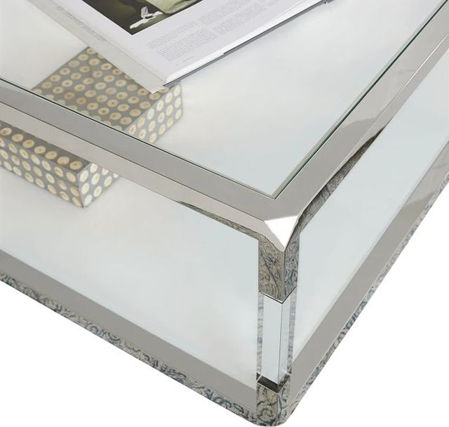 Modus Furniture Jasper Glass Top Square Coffee Table with Stainless Steel Base-3