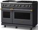 Viking® 5 Series 48" Cast Black Pro Style Gas (NG) Range with Brushed Brass Trim-2