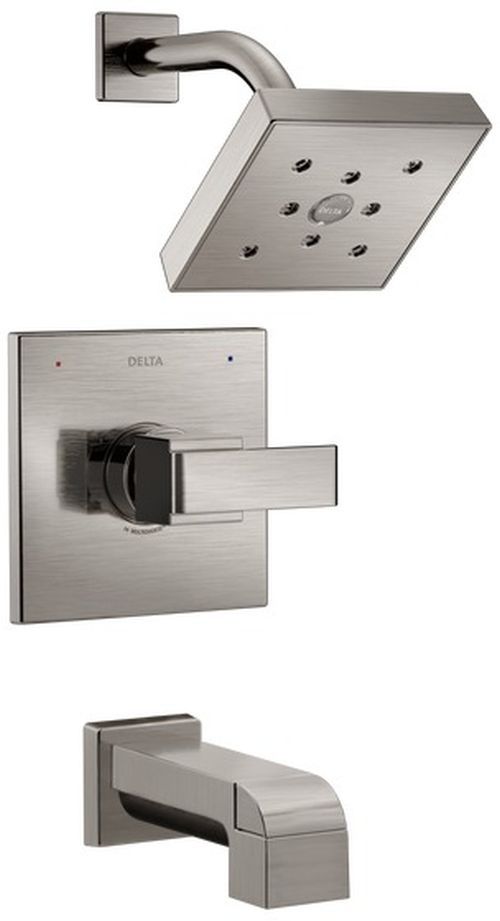 Delta Ara® Monitor® 14 Series H2Okinetic® Stainless Tub & Shower Trim-0