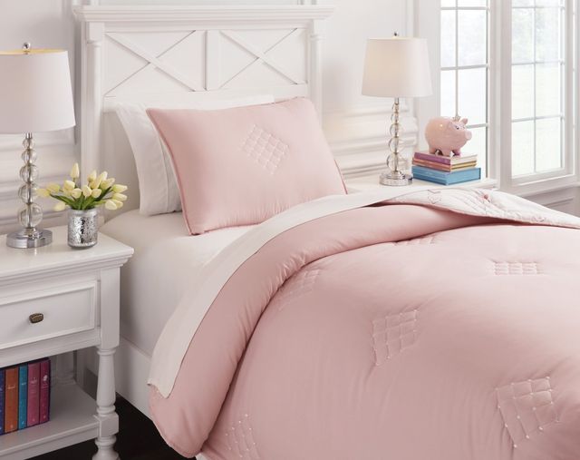 Signature Design by Ashley® Lexann Pink/White/Gray Twin Comforter Set-3