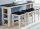 Jofran Inc. Madison County 4-Piece Brown/Vintage White Sofa Table and Stool Set-1