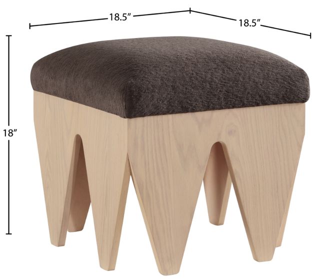 Meridian Furniture Altair Brown/Natural Upholstered Bench-2